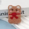 Handgemachter Wollfilz Bär Keks DIY Zubehör, süßes Simulations Essen Plätzchen Handwerk. - Bärenkekse [Khaki]
