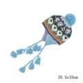 Gorro de lana tejido a mano de estilo nepalí con borlas coloridas y pompón para invierno. - Estilo de trenza 6