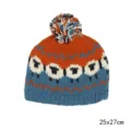Gorro de punto de lana hecho a mano en Nepal con bonito diseño de oveja y pompón colorido. - Estilo ovejita 1