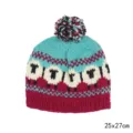 Gorro de invierno de lana tejida a mano con diseño de oveja y pompón colorido cálido - Estilo ovejita 2