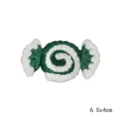 Green and white crochet candy shape hair accessory, autumn winter brooch and bouquet decor piece - Green Candy