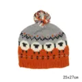 Gorro de lana hecho a mano gorro calido de invierno con patron de oveja y pompon 25x27cm - Estilo ovejita 3