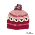 Gorro de lana hecho a mano con bonito motivo de ovejas y pompón colorido para invierno - Corderito estilo 5
