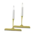 Mini glass squeegee for bathroom countertop, silicone wiping tool with white handle. - 2 Pieces/Pack / Forsythia Yellow