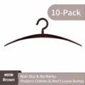 Wide shoulder non slip clothes hangers 10 pack brown seamless coat drying hanger for wardrobe storage - 10 Pieces Pack / Dark Brown