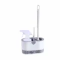 Conjunto de escobilla de baño blanca y gris con atomizador y soporte, herramienta de limpieza. - Juego de Limpiador de Inodoro / Blanco