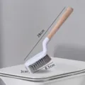 Multifunctional cleaning brush with wooden handle and grey soft bristles for household use. - Multifunctional Brush / White