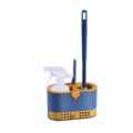 Juego de escobilla de baño multifuncional con soporte, herramienta de limpieza de pared azul. - Juego de Limpiador de Inodoro / Azul marino