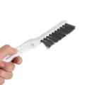 Práctico cepillo de limpieza doméstico portátil con cerdas duras para juntas y zapatos. - Cepillo para Ranuras de Suelo / Blanco