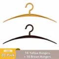 Wide shoulder non-marking plastic clothes hangers, anti-slip home drying rack variant. - 20 Pieces Set / Combination Set