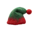 Cappello da elfo di Natale in feltro di lana mini bambola rosso verde decorazione festa - Verde