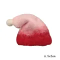 Cappello di Babbo Natale in feltro mini rosso rosa sfumato accessorio DIY 6.5x5cm - Bianco e Rosso