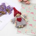 Filz puppe handgemachte ornamente DIY weihnachtsbaum dekoration bastelmaterial süßes design. - Mädchen-Grau