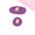 Handmade crochet tulip flower patch DIY clothing accessory knitted cute floral craft motif - Long Tulip / Purple