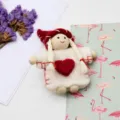 Weihnachten Wolle Filz Puppe Anhänger handgemachte DIY Zubehör Baum Dekoration - Mädchen-Weiß