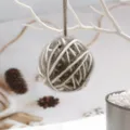 Handmade 5cm two-color wool yarn ball Christmas hanging ornament for DIY home decor - Gray