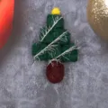 Wool felt Christmas tree pendant, cute DIY festive hanging ornament for holiday gifts. - Dark Green
