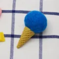Ice cream wool ball DIY craft accessory large cone bouquet Christmas tree decorative material - Dark Blue