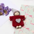 Weihnachten Wolle Filz Puppe DIY handgemachte Zubehör süße alte Mann Ornament Handwerk - Mädchenhaftes graues Herz