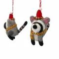 Felt Raccoon Christmas Ornament Cute Animal Pendant Holiday Hanging Decoration Toy 10.5cm - Christmas Raccoon