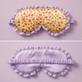 Colorful leopard print sleep mask with purple ruffle trim comfortable satin nap eye mask. - Light Purple