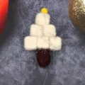 Wool felt Christmas tree pendant hanging ornament DIY festive holiday decor accessory - White