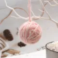 Handmade Christmas wool ball hanging pendant 5cm pink DIY home decor ornament - Pink