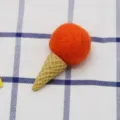 Ice cream felt ball cone DIY accessory for hair clips, Christmas tree decor, and bouquet crafts. - Orange