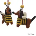 Felt puppy bee hanging pendant handmade cute animal doll keychain decoration 12x11cm - Bee Puppy