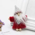 Wool felt Santa Claus doll Christmas tree ornament DIY handmade hair accessory craft supply - Santa Red