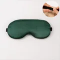 Dark green silk sleep mask with adjustable strap for comfortable night and day sleeping. - Adjustable Elastic / Dark Green