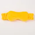Cinta y antifaz de felpa amarillo brillante 2 en 1, accesorio suave y mullido para dormir. - Amarillo / Diadema máscara doble propósito