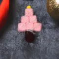 Pink wool felt Christmas tree pendant, cute DIY ornament accessory for holiday decoration. - Light Pink