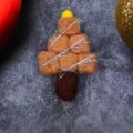 Wool felt Christmas tree pendant, cute holiday hanging decoration for wreath or gift box. - Khaki