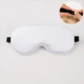 White silk sleep mask with adjustable strap soft breathable night eye cover for sleeping - Adjustable Elastic / White