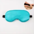 Turquoise imitation silk sleep mask with adjustable elastic strap and breathable shading design. - Adjustable Elastic / Green