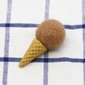 Ice cream pom pom cone DIY hair accessory material for children crafts and gifts. - Khaki