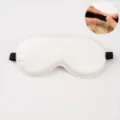 Double-sided imitation silk sleep eye mask with adjustable strap for comfortable night rest. - Adjustable Elastic / Off White