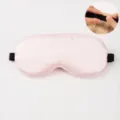 Pink silk sleep mask with adjustable strap breathable satin eye cover for sleeping nap. - Adjustable Elastic / Light Pink