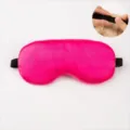 Silk sleep mask hot pink breathable eye mask for sleeping travel comfortable adjustable strap - Adjustable Elastic / Rose Red