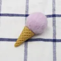 Ice cream cone wool ball DIY hair accessory cute plush pendant for children craft decoration - Light Purple