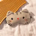Maschera sonno gatto peluche grigio carino, morbida maschera occhi oscurante per viaggio. - Gatto Grigio / Maschera Singola