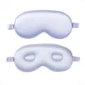 Helllila Seide Schlafmaske, 3D konturierte Augenmaske fuer bequemen Schlaf und Erholung. - Hellblau