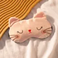 Mascherina per dormire peluche gatto rosa, morbida comoda copertura per occhi viaggio ufficio - Gatto Rosa / Maschera Singola