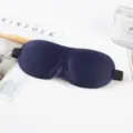 Donkerblauwe 3D slaapmasker, ademende zijden verduisterend oogmasker voor een goede nachtrust. - Marineblauw
