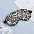 Leopard print silk sleep mask for sleeping, comfortable elastic strap shading eye mask for travel. - Leopard Print