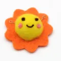Cute wool felt sun flower doll accessory creative DIY brooch pin craft supply item - Little Sun Single Color