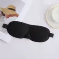 Schwarze 3D Schlafmaske für Reisen, atmungsaktive Augenklappe mit verstellbarem Band - Schwarz