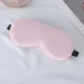 Mascherina per dormire in seta rosa per notti riposanti, morbida con cinturino elastico regolabile. - Rosa