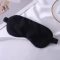Elegante antifaz de seda negra para dormir plácidamente y viajes muy relajantes. - Negro